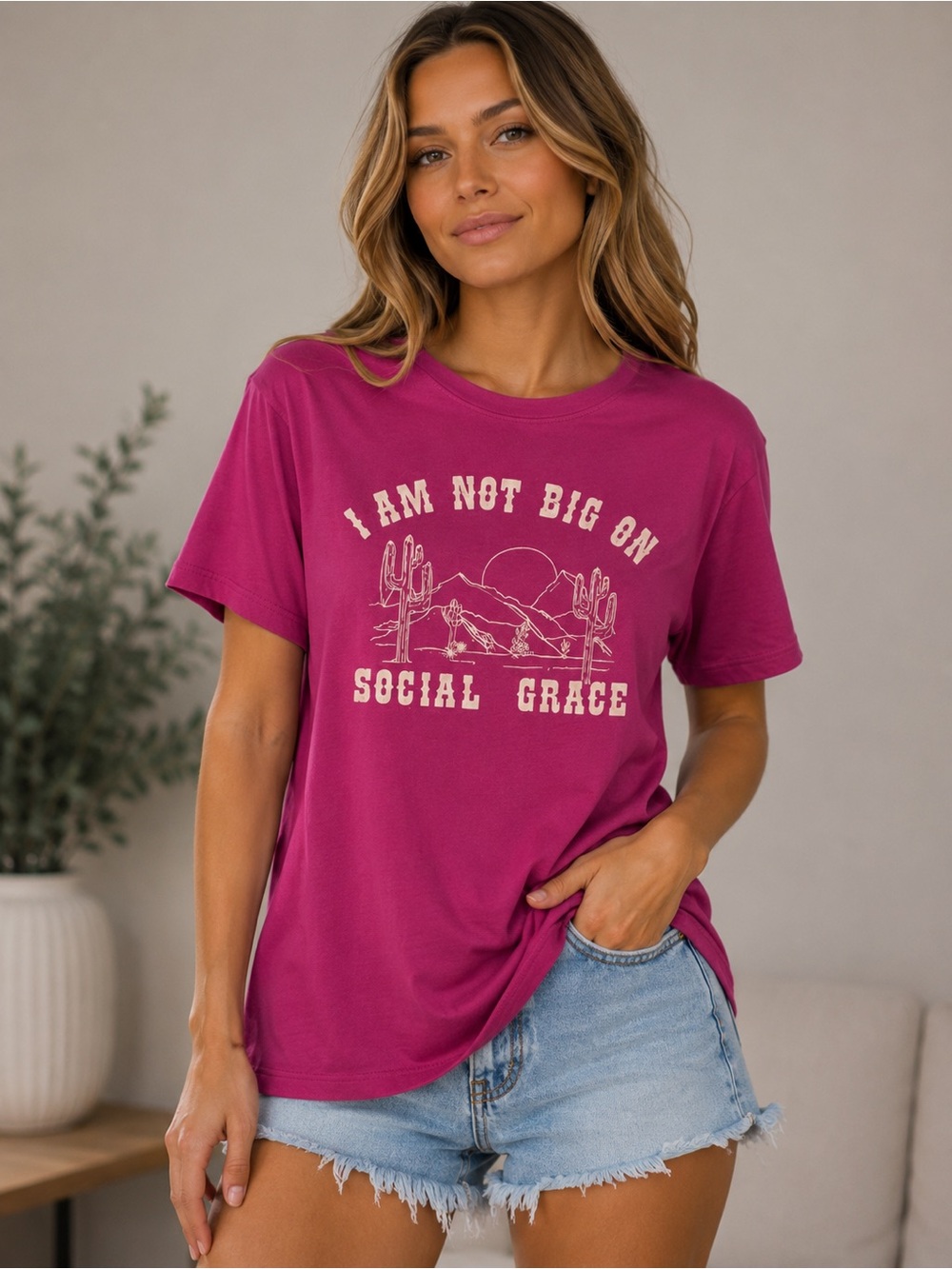 Playful T Shirt “I’m Not Big On Social Graces”